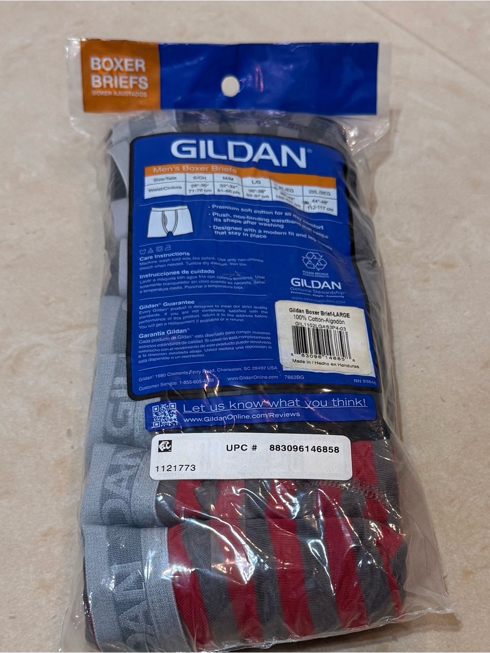 Gildan Men's 4 packs Boxer Briefs Multicolor Striped L/G:36-38 New with tags - Picture 5 of 7